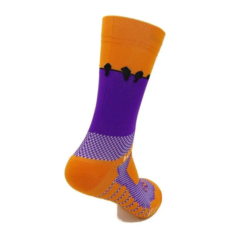 CALCETINES DE RUNNING #PAJARITOS Unisex - KAMUABU Color NARANJA/MORADO 23cm 3 CALCETINES DE RUNNING #PAJARITOS Unisex - KAMUABU Color NARANJA/MORADO 23cm
