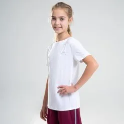 Decathlon Camiseta Atletismo AT 100 Niños Blanco Mangas Cortas Transpirable -tienda de material de boxeo camiseta atletismo at 100 nios blanco mangas cortas transpirable 2