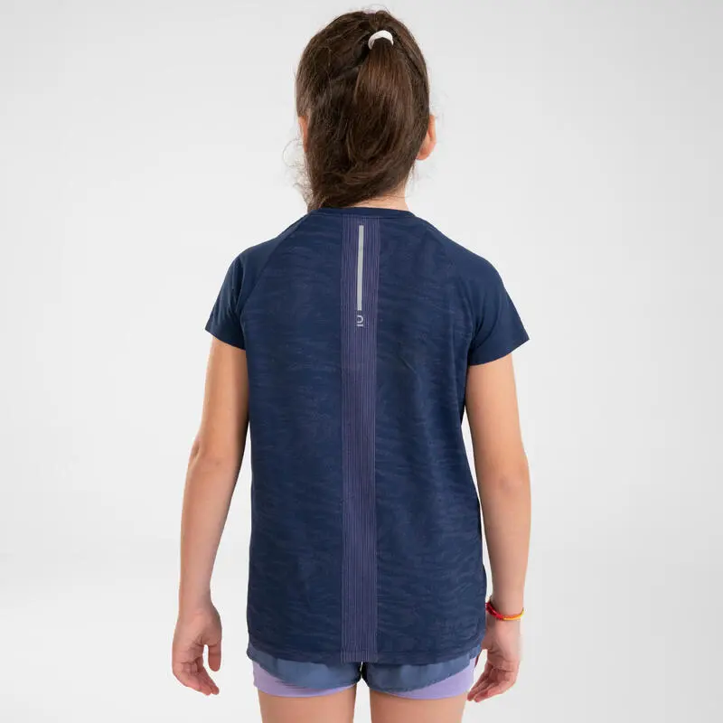 Camiseta Running Sin Costuras Niña - KIPRUN CARE Azul Marino 4 Camiseta Running Sin Costuras Niña - KIPRUN CARE Azul Marino - Imagen 2
