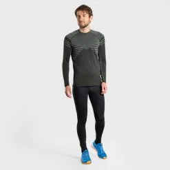 EVADICT CAMISETA SIN COSTURAS CONFORT MANGA LARGA TRAIL RUNNING HOMBRE NEGRO CAQUI -tienda de material de boxeo camiseta sin costuras confort manga larga trail running hombre negro caqui 4