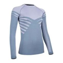 EVADICT CAMISETA SIN COSTURAS CONFORT MANGA LARGA TRAIL RUNNING MUJER AZUL LILA