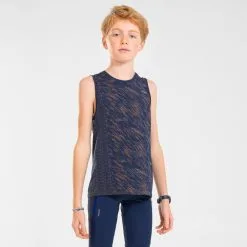 KUPIMA Camiseta Sin Mangas Running Sin Costuras Niños - KIPRUN CARE Marino Naranja 8 KUPIMA Camiseta Sin Mangas Running Sin Costuras Niños - KIPRUN CARE Marino Naranja -tienda de material de boxeo camiseta sin mangas running sin costuras nios kiprun care marino naranja 1