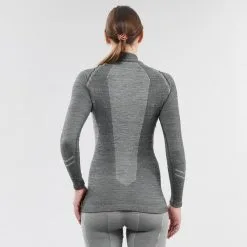 Camiseta Térmica De Esquí Y Nieve Interior Wedze Ski 900 Mujer Lana Gris -tienda de material de boxeo camiseta termica de esqui y nieve interior wedze ski 900 mujer lana gris 3
