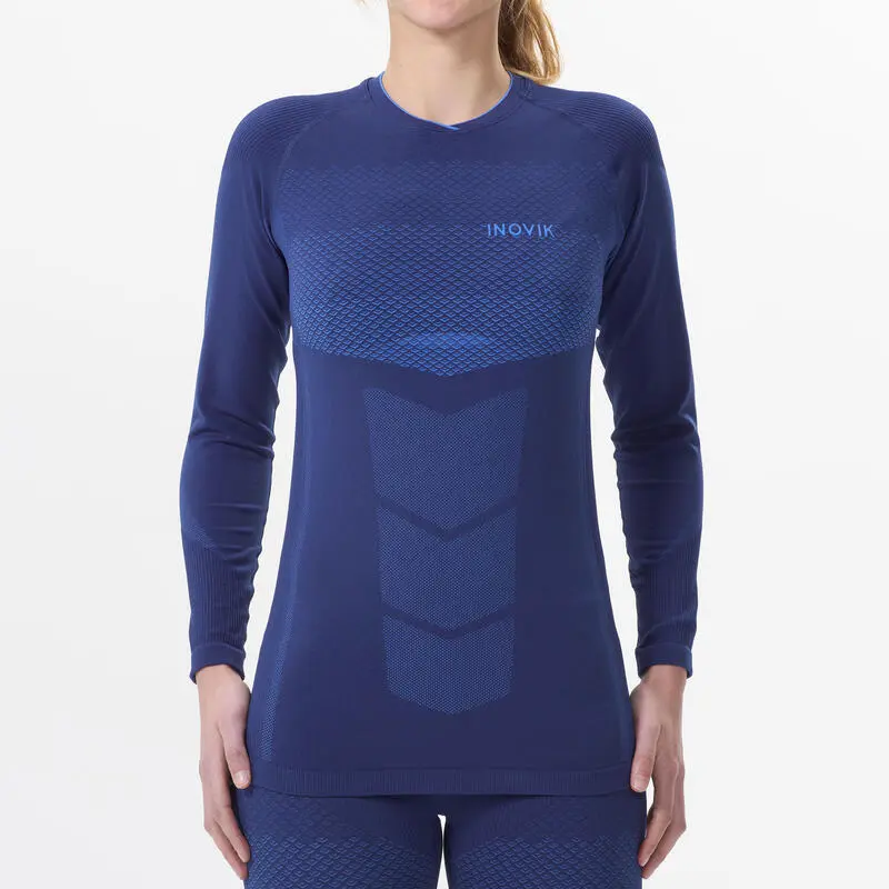 Camiseta Térmica Interior De Esquí De Fondo Y Nieve Mujer Inovik XC S 900 Azul 3 Camiseta Térmica Interior De Esquí De Fondo Y Nieve Mujer Inovik XC S 900 Azul