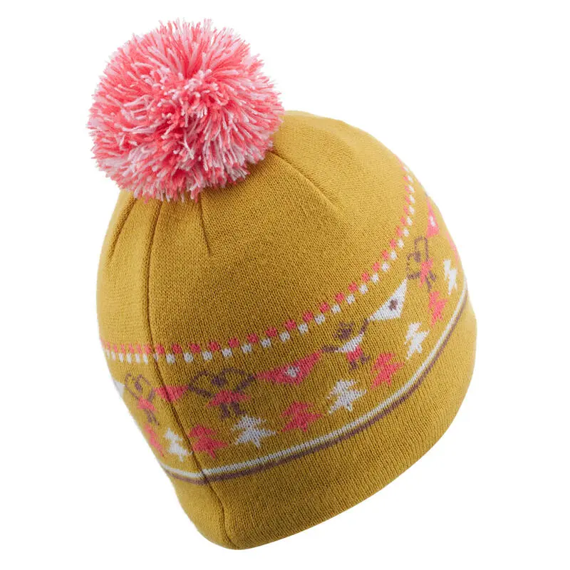 WEDZE Gorro De Invierno Niños Jacquard Ocre 7 WEDZE Gorro De Invierno Niños Jacquard Ocre - Imagen 5