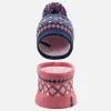 WEDZE Gorro Y Braga De Cuello De Bebé Esquí / Trineo De Lunares Azul Marino Y Rosa -tienda de material de boxeo gorro y braga de cuello de bebe esqui trineo de lunares azul marino y rosa