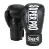 Super Pro Combat Gear Guantes De Boxeo - Champ - En Blanco Y Negro -tienda de material de boxeo guantes de boxeo champ en blanco y negro