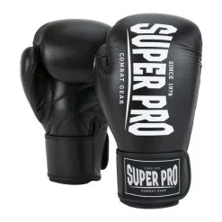 Super Pro Combat Gear Guantes De Boxeo - Champ - En Blanco Y Negro