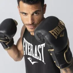 Guantes De Boxeo Everlast Powerlock Negro/oro 8 Guantes De Boxeo Everlast Powerlock Negro/oro -tienda de material de boxeo guantes de boxeo everlast powerlock negrooro 1