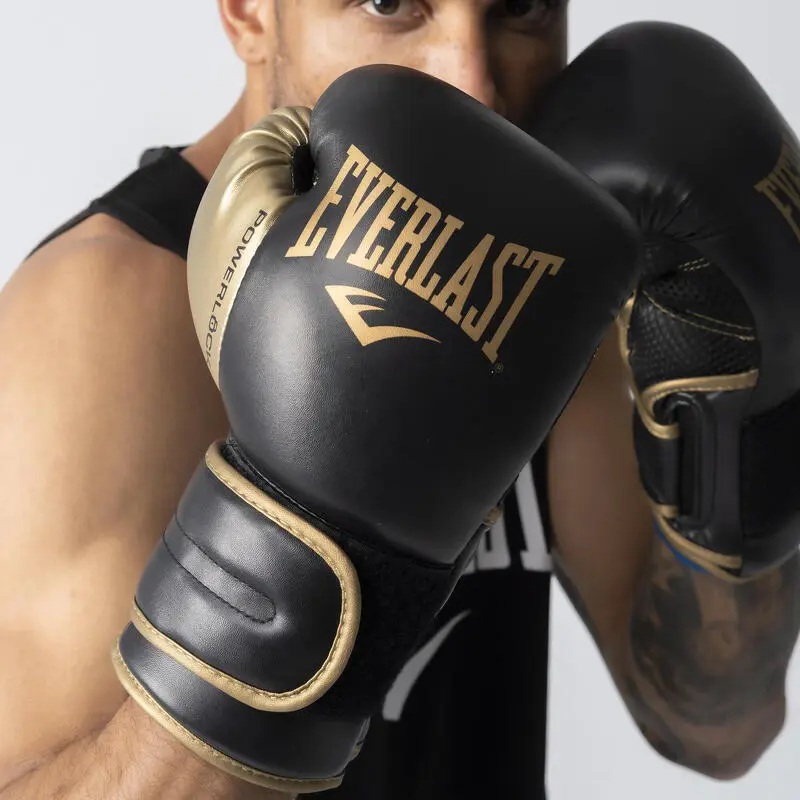 Guantes De Boxeo Everlast Powerlock Negro/oro 3 Guantes De Boxeo Everlast Powerlock Negro/oro