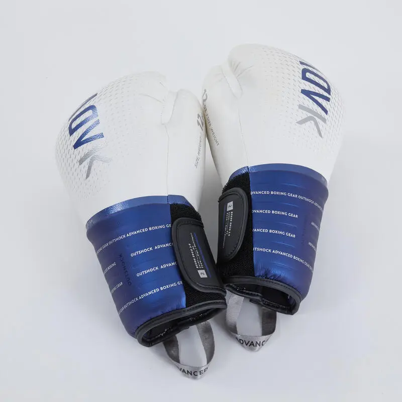 Guantes De Boxeo Outshock 500 Blanco/azul 4 Guantes De Boxeo Outshock 500 Blanco/azul - Imagen 2