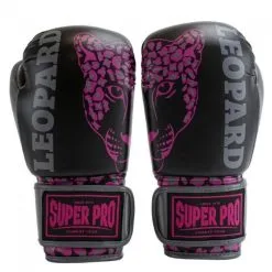 Super Pro Combat Gear Guantes De Boxeo Para Niños - Leopard - Negro/Rosa