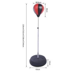 Saco De Boxeo De Pie Altura Ajustable HOMCOM Ø43x145 Cm Negro Y Rojo -tienda de material de boxeo saco de boxeo de pie altura ajustable homcom o43x145 cm negro y rojo 2