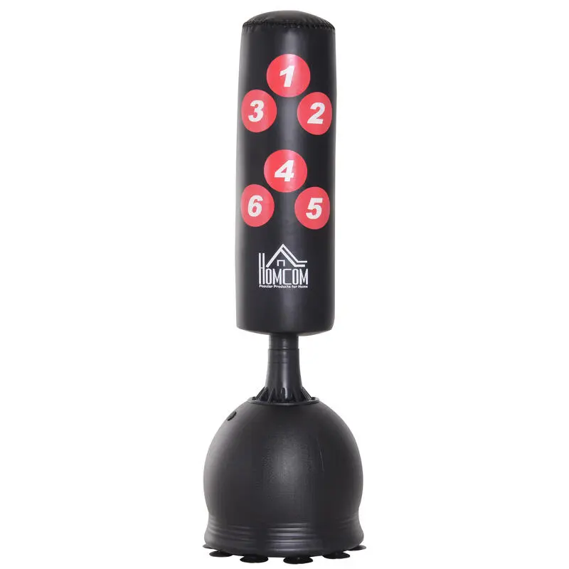 Saco De Boxeo De Pie Con Base Rellenable HOMCOM 50x50x165 Cm Negro 3 Saco De Boxeo De Pie Con Base Rellenable HOMCOM 50x50x165 Cm Negro