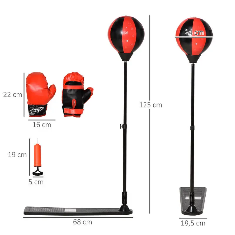 Saco De Boxeo Niños Altura Ajustable HOMCOM 68x18.5x125 Cm Multicolor 5 Saco De Boxeo Niños Altura Ajustable HOMCOM 68x18.5x125 Cm Multicolor - Imagen 3