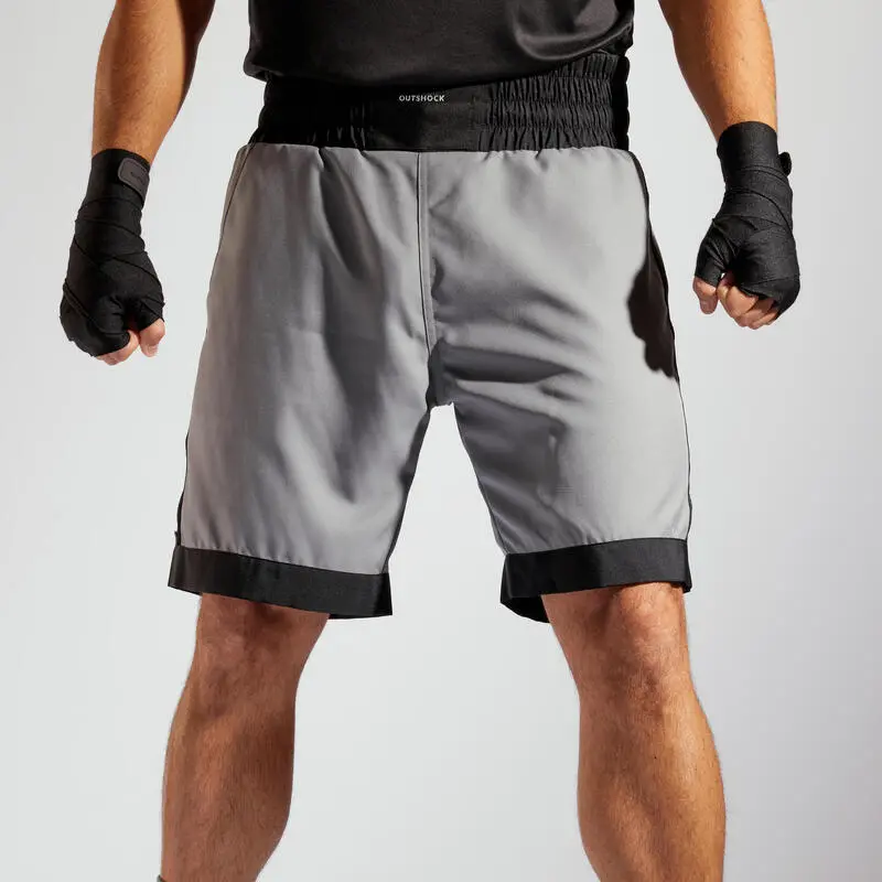 Short Pantalon Corto De Boxeo Hombre Outshock 500 Gris 4 Short Pantalon Corto De Boxeo Hombre Outshock 500 Gris - Imagen 2