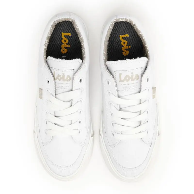 Zapatillas De Lona Para Mujer Lois 61326 Blancas Con Suela Antideslizante 6 Zapatillas De Lona Para Mujer Lois 61326 Blancas Con Suela Antideslizante - Imagen 4