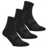 Calcetines Caminar Newfeel Adulto WS 100 Mid Negro (lote De 3 Pares)