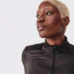 Kalenji Camiseta Running Dry+ Mujer Negro Manga Larga 1/2 Cremallera -tienda de material de boxeo camiseta running dry mujer negro manga larga 12 cremallera 4