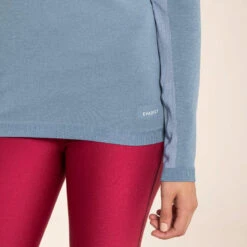 CAMISETA SIN COSTURAS CONFORT MANGA LARGA TRAIL RUNNING MUJER AZUL LILA -tienda de material de boxeo camiseta sin costuras confort manga larga trail running mujer azul lila 4