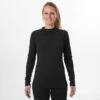 Camiseta Térmica Interior De Esquí Y Nieve Mujer Wedze Ski BL100 Negro
