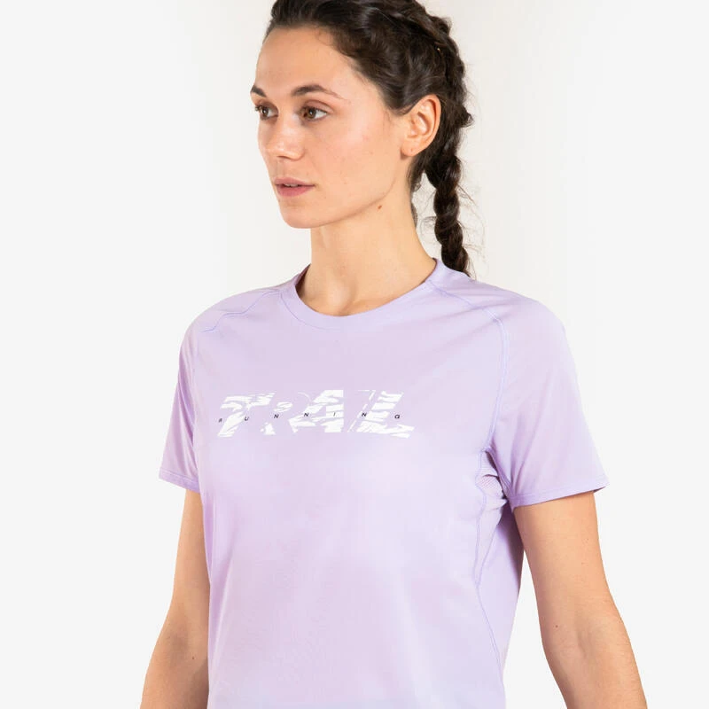 CAMISETA TRAIL RUNNING MUJER LILA ESTAMPADO MANGA CORTA 4 CAMISETA TRAIL RUNNING MUJER LILA ESTAMPADO MANGA CORTA - Imagen 2