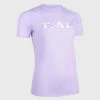 CAMISETA TRAIL RUNNING MUJER LILA ESTAMPADO MANGA CORTA -tienda de material de boxeo camiseta trail running mujer lila estampado manga corta