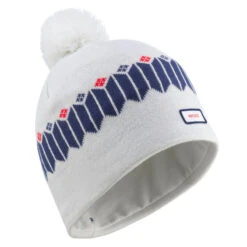 GORRO DE INVIERNO ADULTO WEDZE JACQUARD BLANCO AZUL