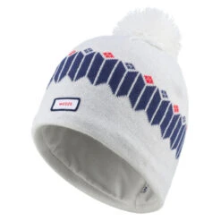GORRO DE INVIERNO ADULTO WEDZE JACQUARD BLANCO AZUL -tienda de material de boxeo gorro de invierno adulto wedze jacquard blanco azul 3
