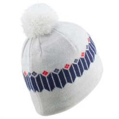 GORRO DE INVIERNO ADULTO WEDZE JACQUARD BLANCO AZUL -tienda de material de boxeo gorro de invierno adulto wedze jacquard blanco azul 4