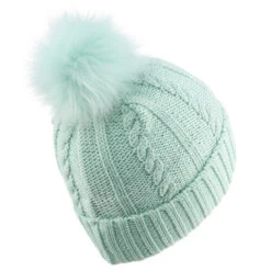 WEDZE Gorro De Invierno Niños Trenzas De Lana Verde -tienda de material de boxeo gorro de invierno nios trenzas de lana verde 2