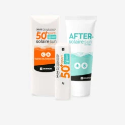 Decathlon Kit Solar: Crema SPF 50+ / Lápiz De Labios IP 50+ / Leche After Sun