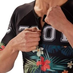 Maillot Triatlon Manga Corta Hombre ZOOT AERO 83 Negro Estampado -tienda de material de boxeo maillot triatlon manga corta hombre zoot aero 83 negro estampado 4