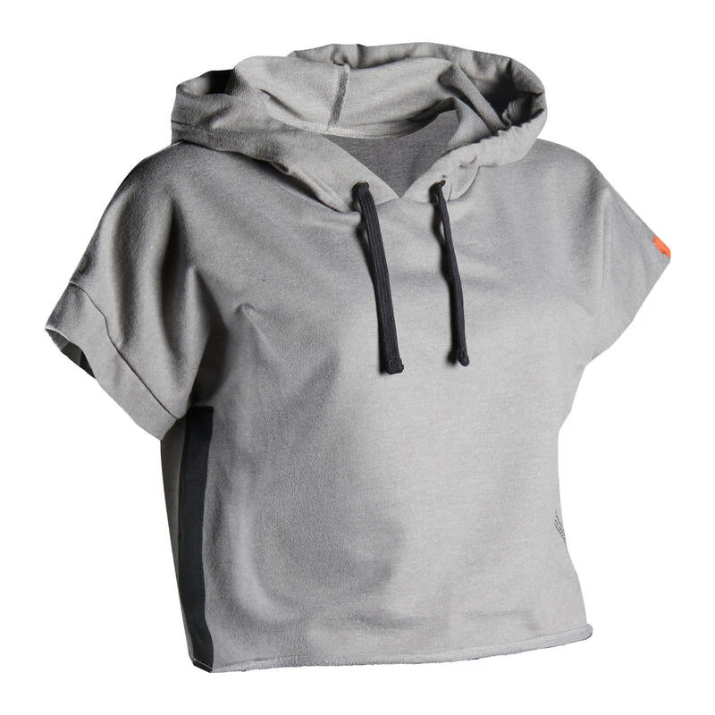 Sudadera De Boxeo Con Capucha Mujer Outshock 100 Gris 4 Sudadera De Boxeo Con Capucha Mujer Outshock 100 Gris - Imagen 2